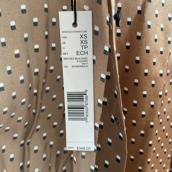 New with tags Elie Tahari silk blouse size xs - Picture 2 of 6